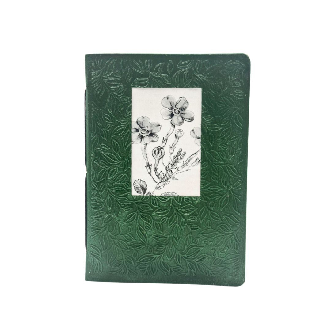 A6 Mini Junk Journal Embossed Cover - Leafy Green - Opulent Archives