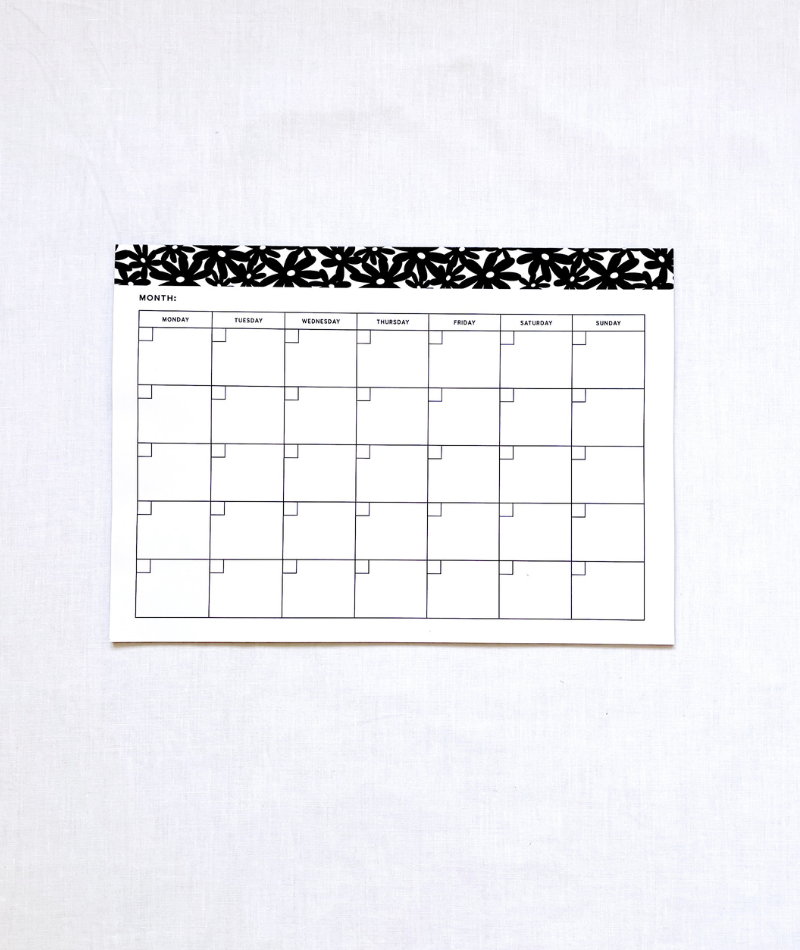 Monthly desk planner by Sherbert