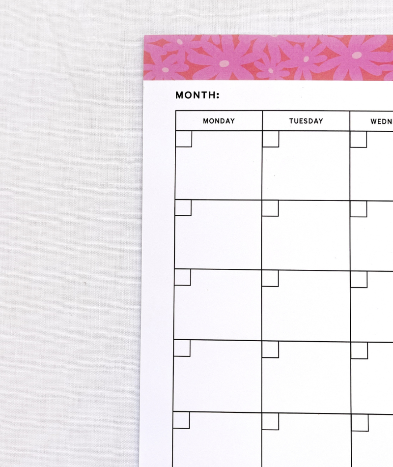 Monthly desk planner by Sherbert