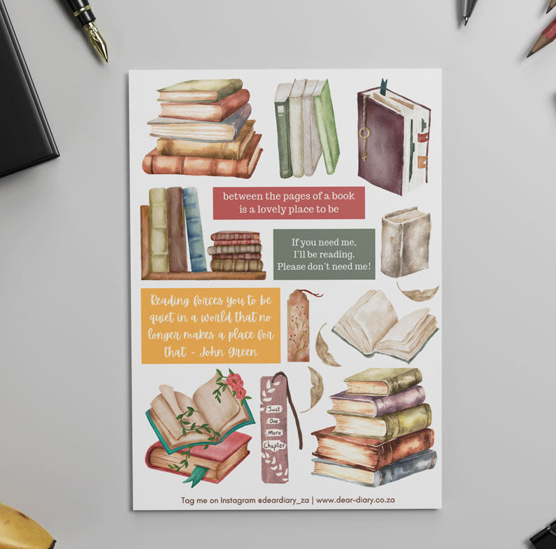 Dear Diary Vinyl Sticker sheet - Books