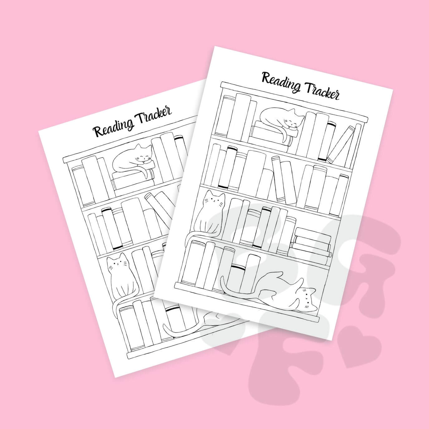 Reading tracker bookshelf sticker sheet