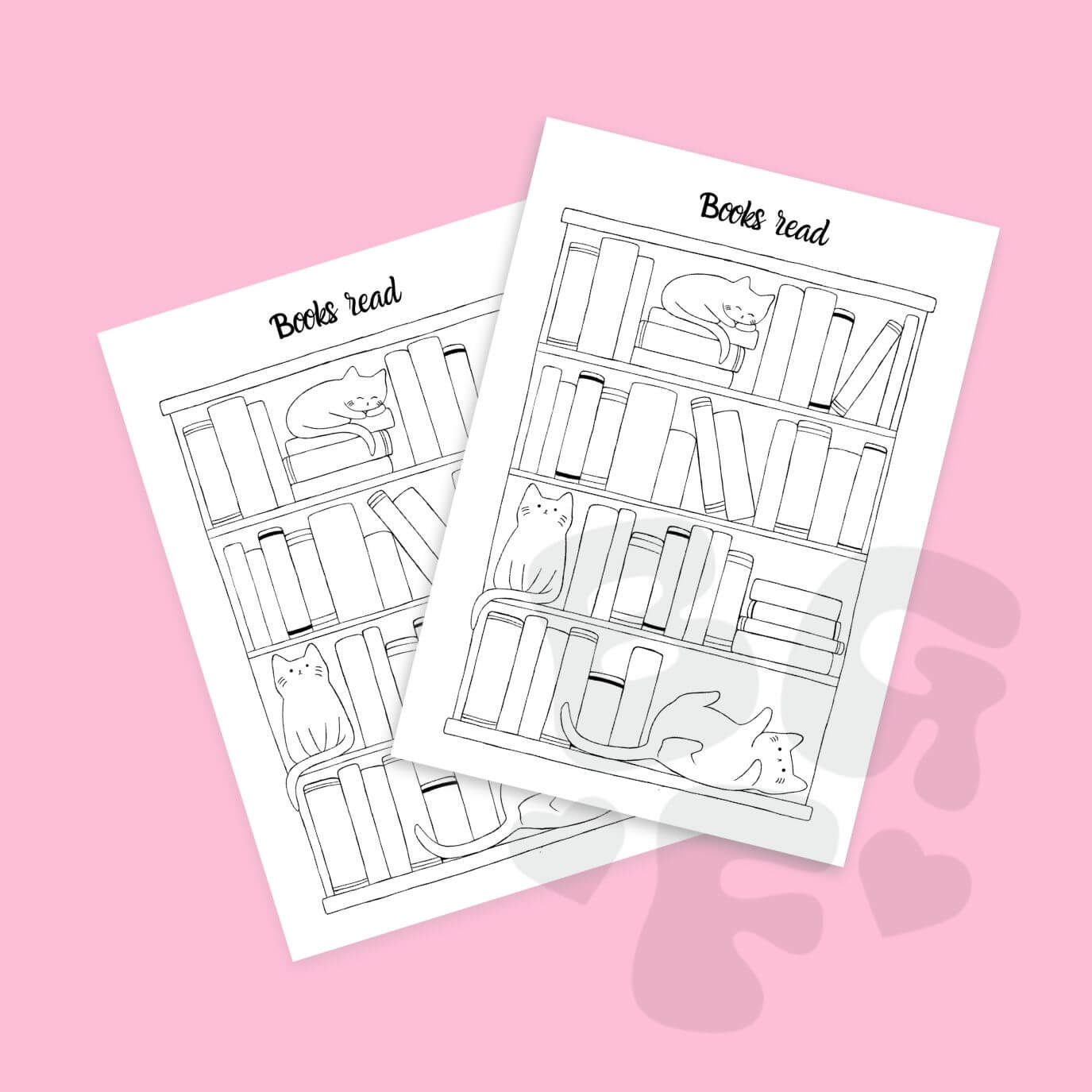 Reading tracker bookshelf sticker sheet