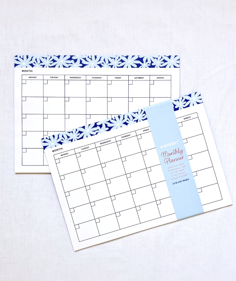 Monthly desk planner by Sherbert