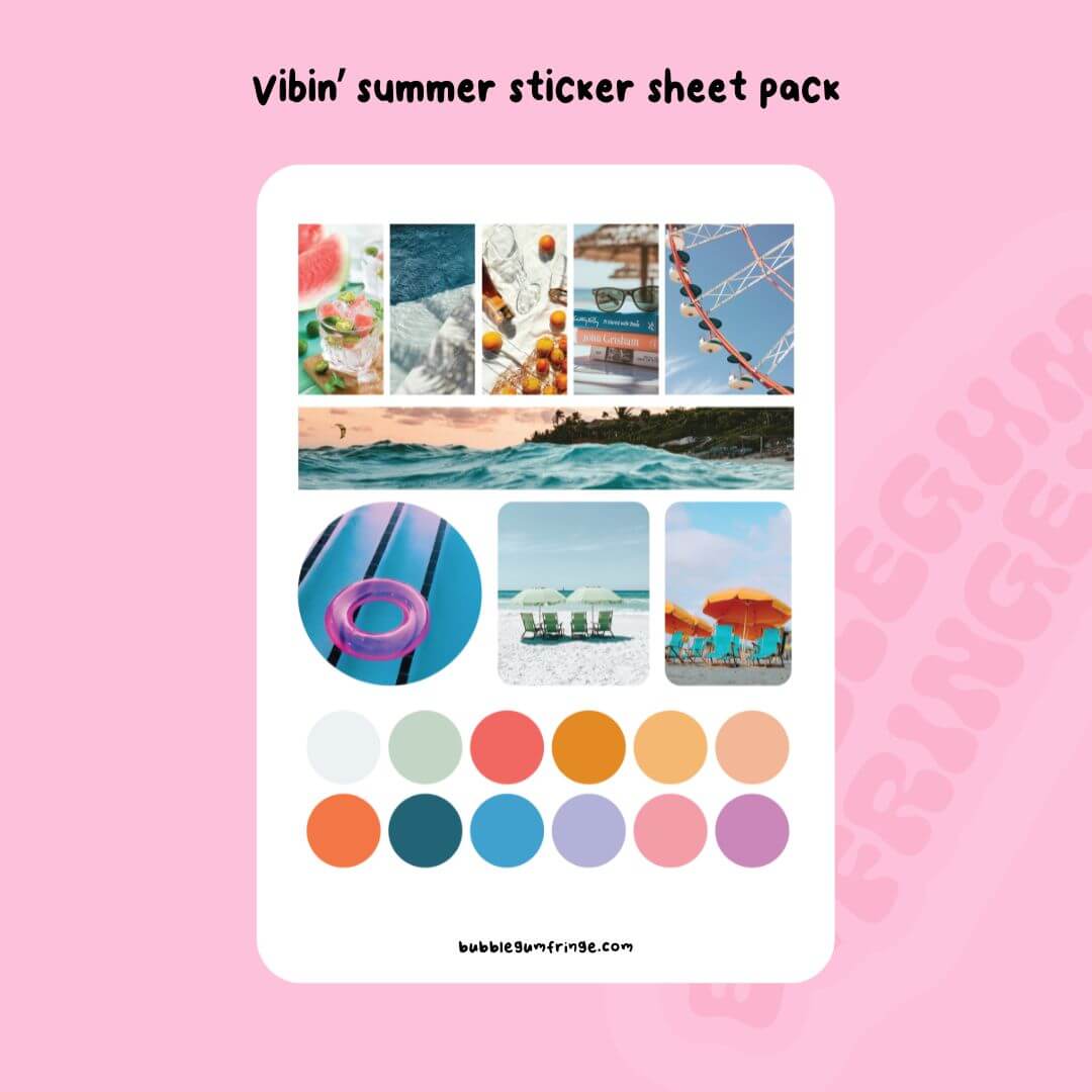 Vibin' Summer sticker sheet pack