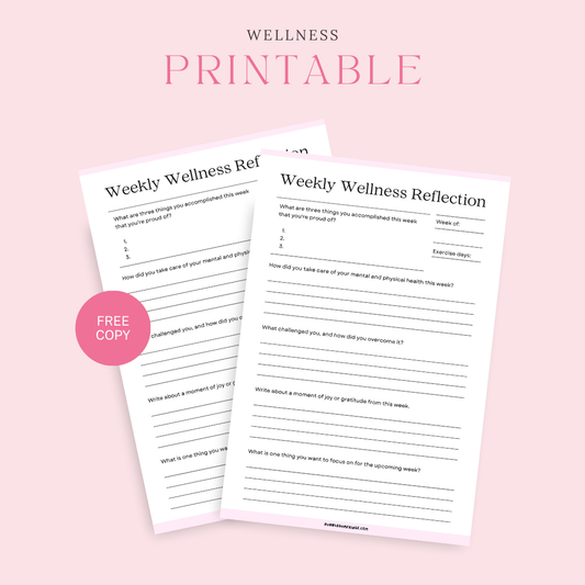 A5 Printable wellness reflection spread