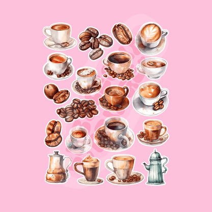 Coffee stickers & embellishment pack