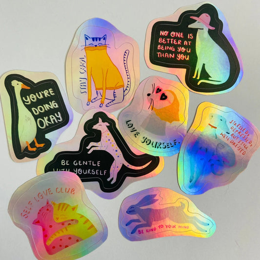 Holographic Affirmation Sticker Pack by Atelier Titty