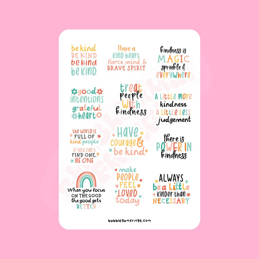 Kindness sticker sheet