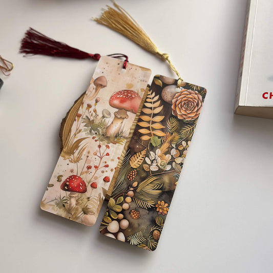 Mushrooms & ferns bookmark set