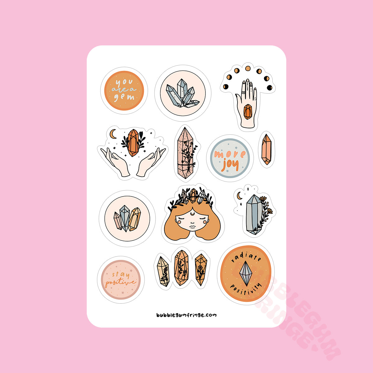 Gemstone sticker sheet