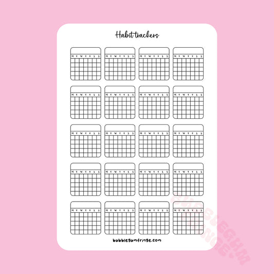 Habit tracker sticker sheet