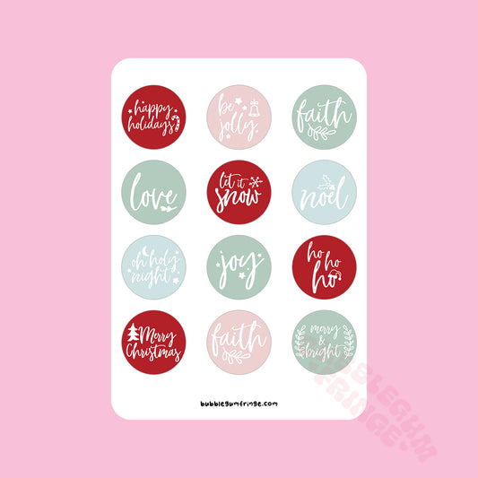 Christmas dots sticker sheet