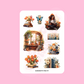 Spring reader sticker sheet set