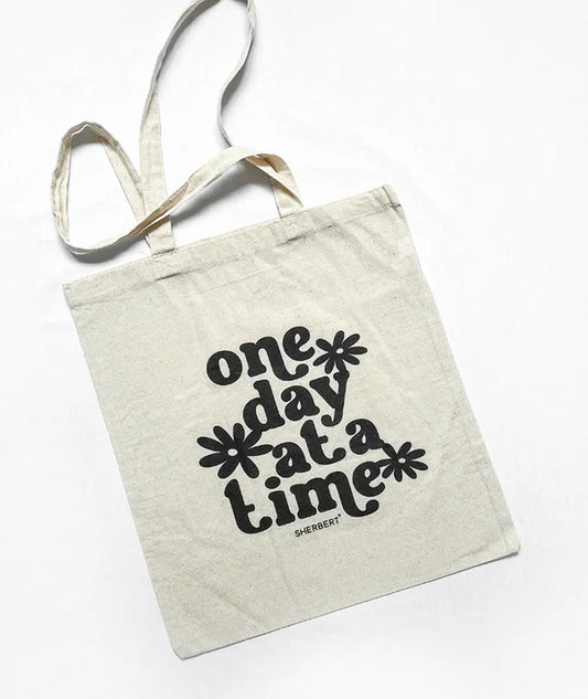 Tote bag - One Day at a Time - Black by Sherbert