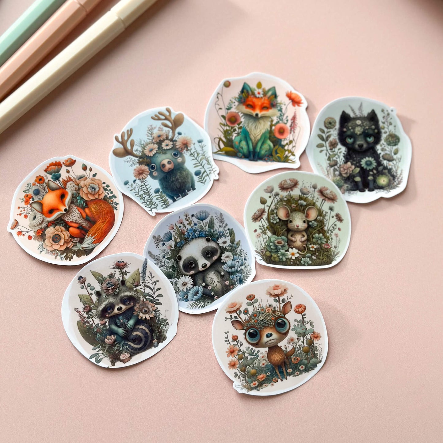 Watercolour forest animals sticker pack