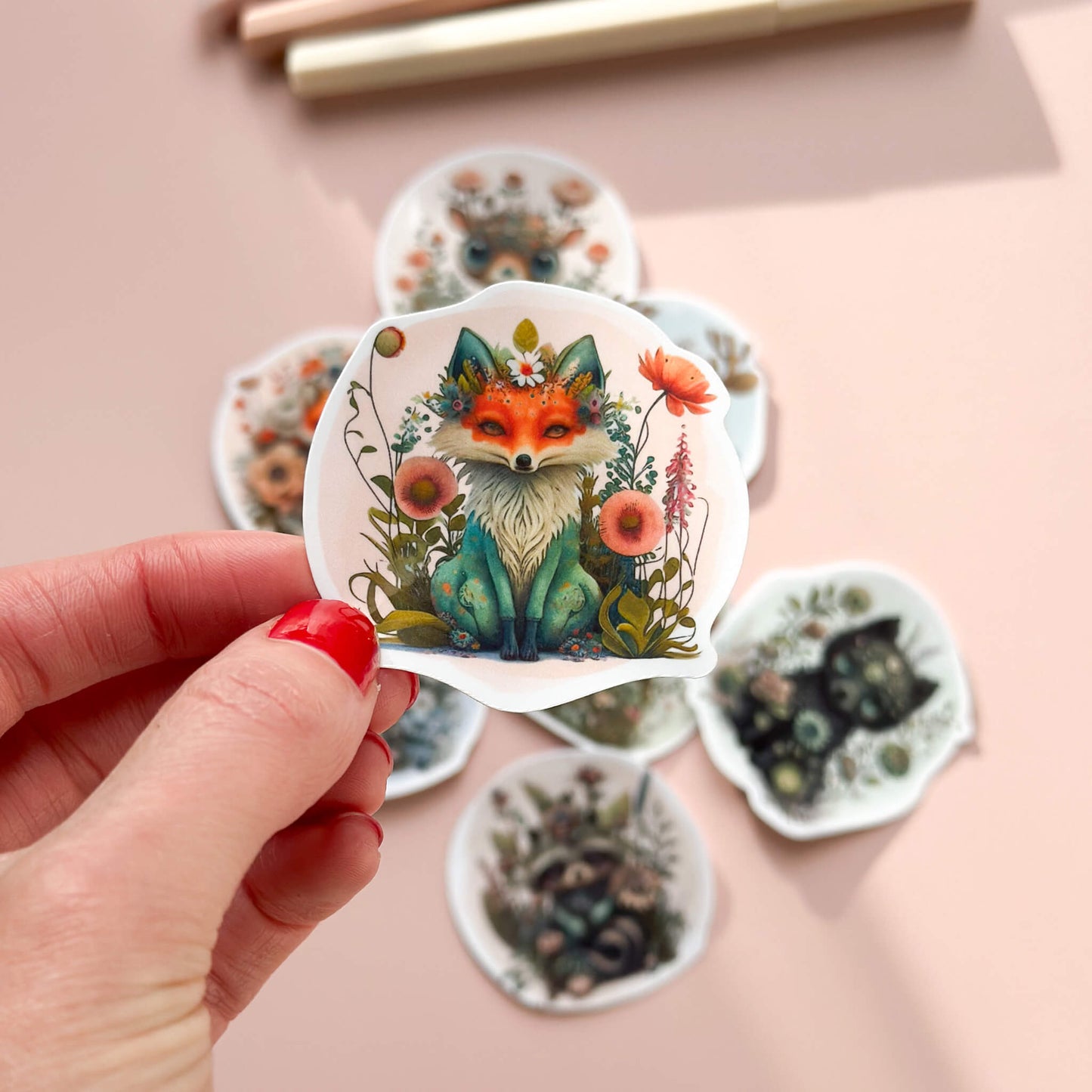 Watercolour forest animals sticker pack