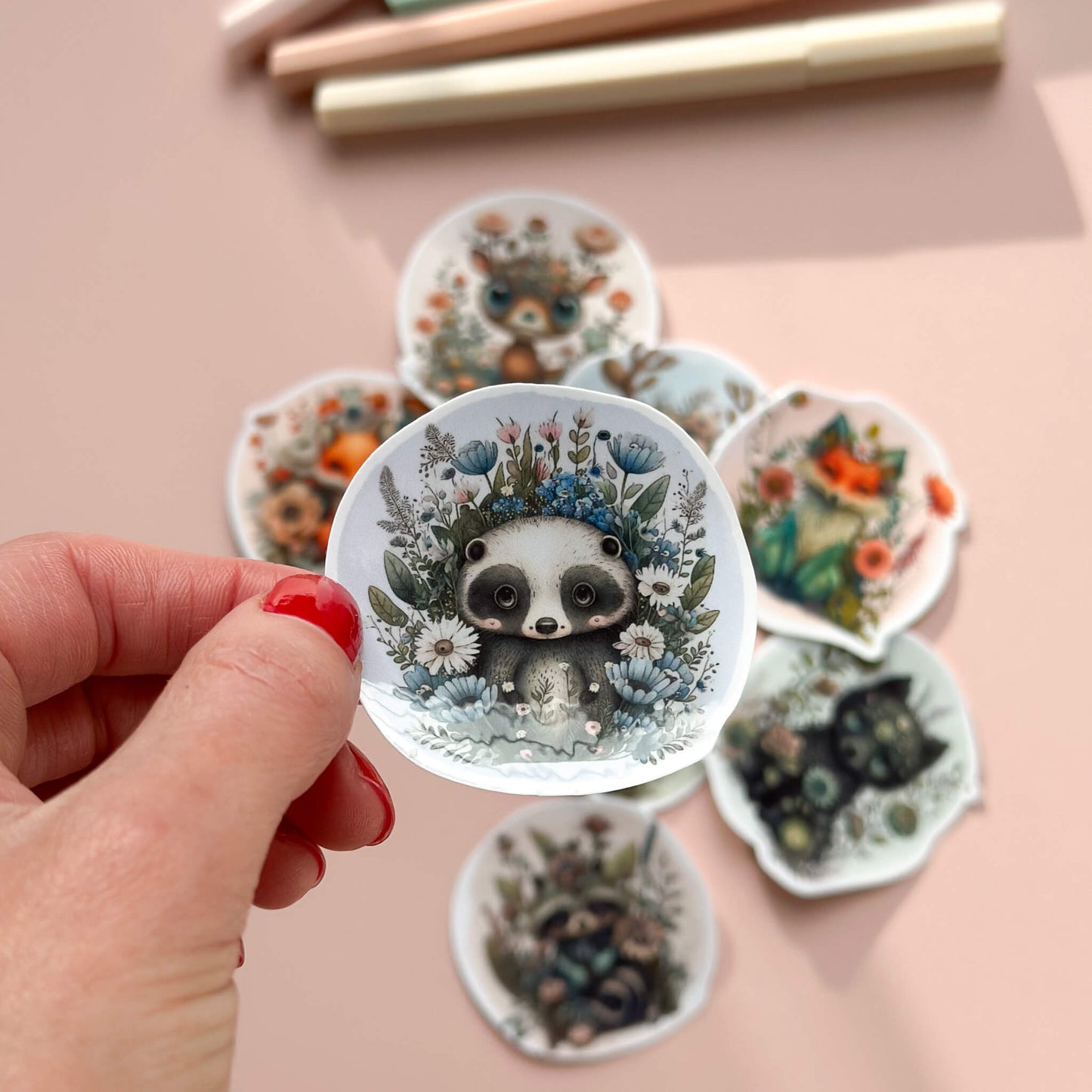 Watercolour forest animals sticker pack