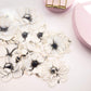 White flowers gold foil PET sticker pack - 30pcs