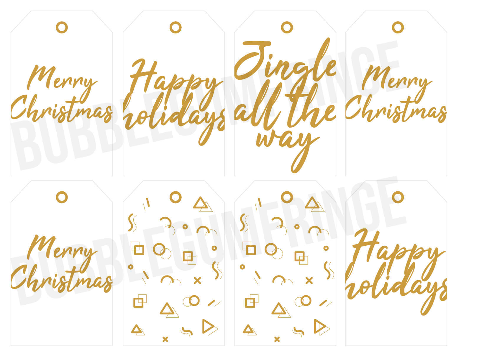 Printable Christmas gift tags (gold pack) – Bubblegumfringe